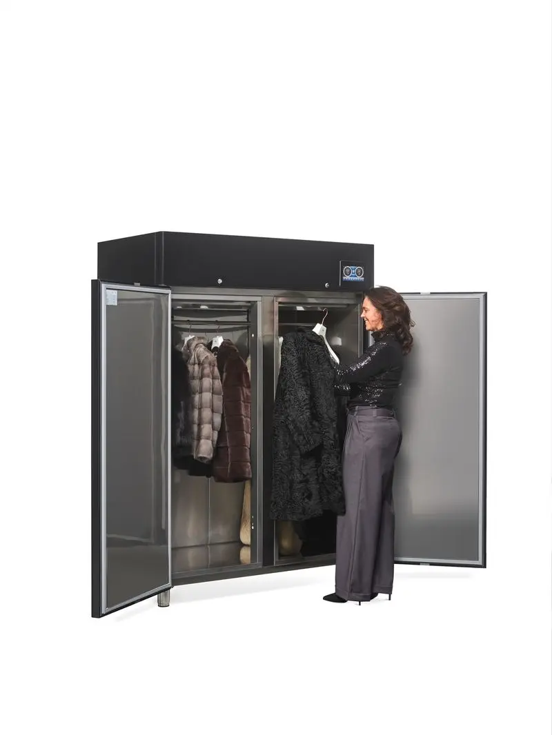 Black professional Fur Closet 2 doors (NCA2PB) | Fur Closet